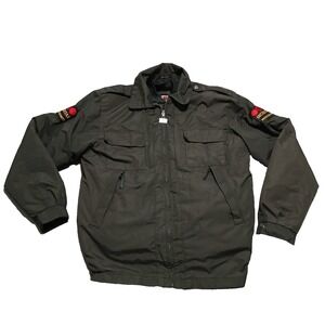 Galls Securitas Bomber Jacket Dark Gray Front Pockets Zip Out Quilt Lined Size S